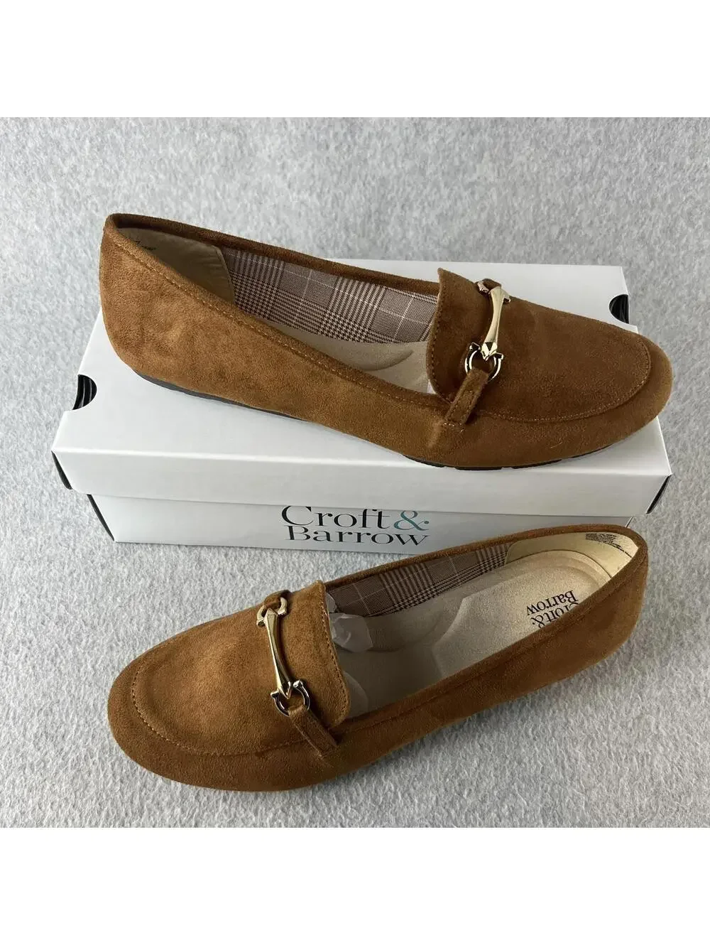 Croft & Barrow Slip On Loafers Shoes Womens Size 6 Faux Suede Comfort Classic
